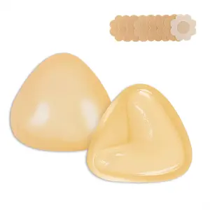 Self-Adhesive Dual-Sided Triangle Cup Bra Pads V-Shaped Thick Inserts Sports Bras Swimsuits Chest Padding Inverted V Small Bust Bikini Insert Swimwear