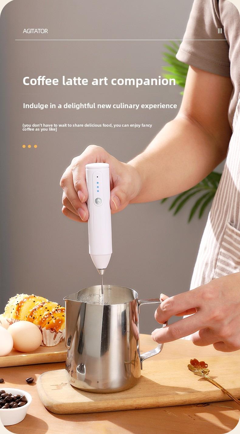 Electric Milk Frother Handheld with 3-Speed Adjustable Whisk, Fast Frothing Coffee Tools, Portable Wireless Foam Maker for Hot & Cold Drinks