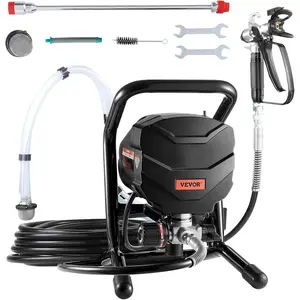 TikTokShopBlackFridayVEVOR Stand Airless Paint Sprayer, 650W High Efficiency Airless Sprayer, 3000PSI Electric Paint Sprayer Machine Extension Rod and Cleaning Kits for Interior and Exterior Furniture/Fence/Home/House