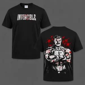 Omni-Man T-Shirt Tee  – Invincible Viltrumite Warrior Anime Graphic Double Printed T-Shirt, Menswear Heavy Cotton Unisex Oversize Streetwear Vintage Retro