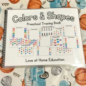 Preschool Tracing Book- Colors and Shapes- Laminated, Bound