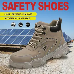 Outdoorfun Anti-Smash & Anti-Puncture Footwear: Khaki, Closed Toe, Worker Protection for Boys