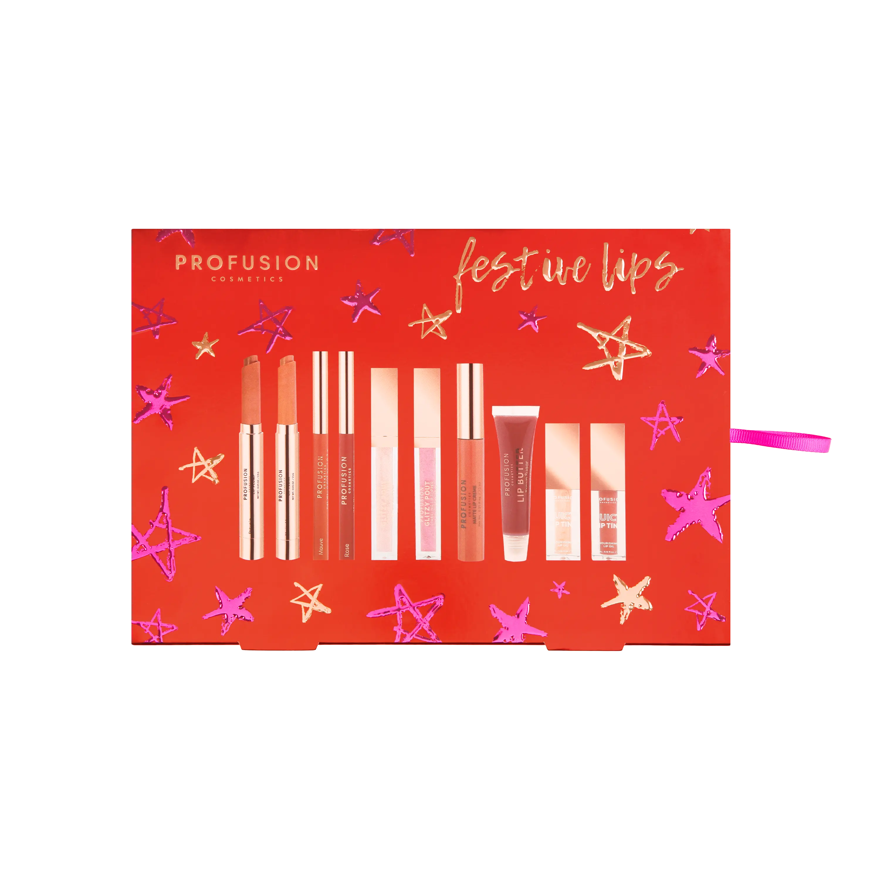 Crimson Festive Lips – 10-Piece Lip Collection