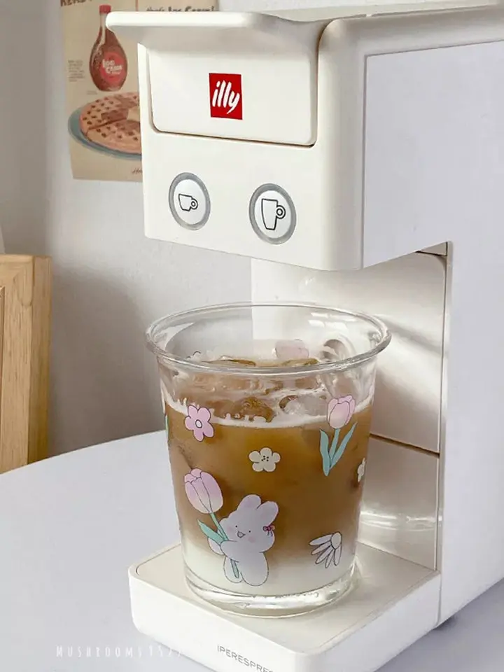 Cute Hand-painted Tulip Rabbit Glass