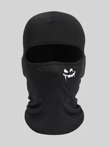 Evil Smiley Face Print Balaclava, Breathable Face Mask, Full Face Mask, Protective Gear, Sports & Outdoor Clothing Accessories for Cycling & Outdoor Sports