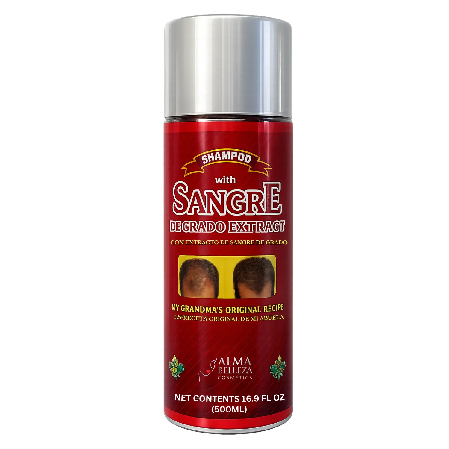 Plantimex Sangre de Grado Avocado Blend Natural Alcohol-Free Shampoo, 16oz (480ml) Liquid Gentle Cleanser - Hydrating Moisture, Oil Control for Hair Loss Concerns