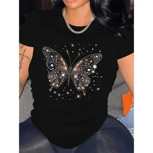 Chic Butterfly TShirt For Women Elegant AllSeason Casual Top Perfect For Parties Dates And Office