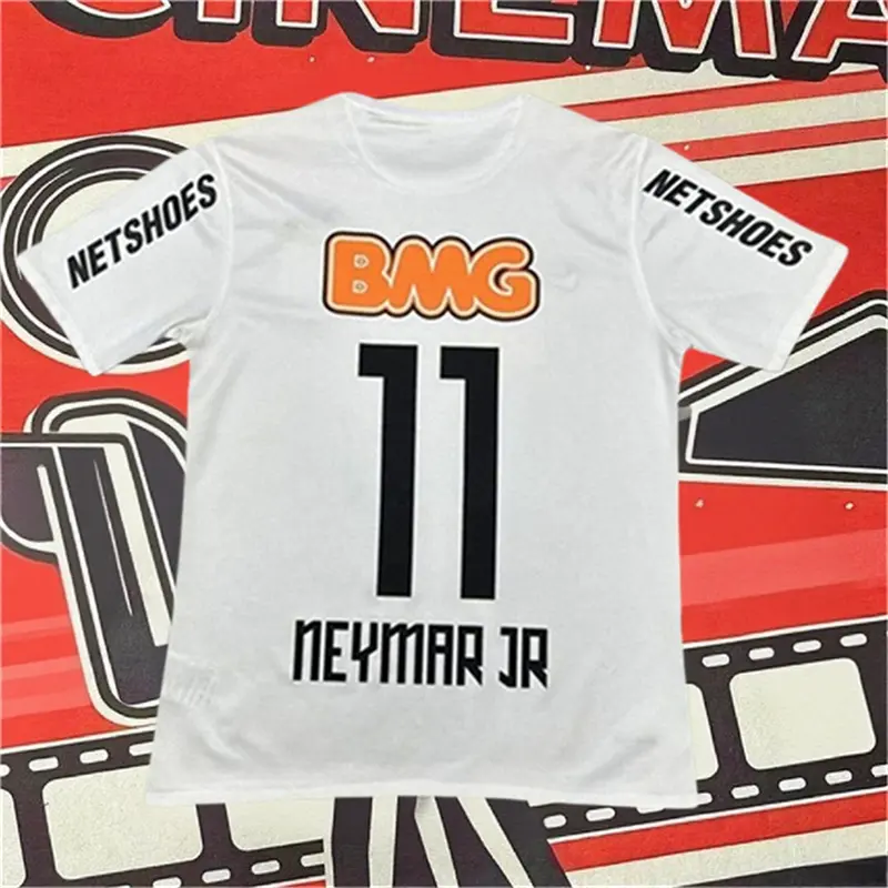 2012 2013 Home White Retro No.11 Neymar Short Sleeve Soccer Jersey