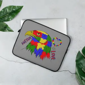 Autism Love Eagle/Heart Laptop Sleeve