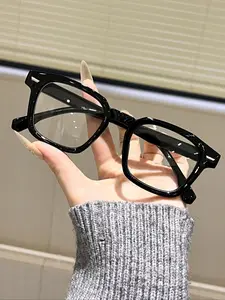 Women's Square Frame Glasses, College Style Cute Decorative Flat Lens Eyewear, Fashionable and Comfortable Eye Wear, Stylish Square Frames