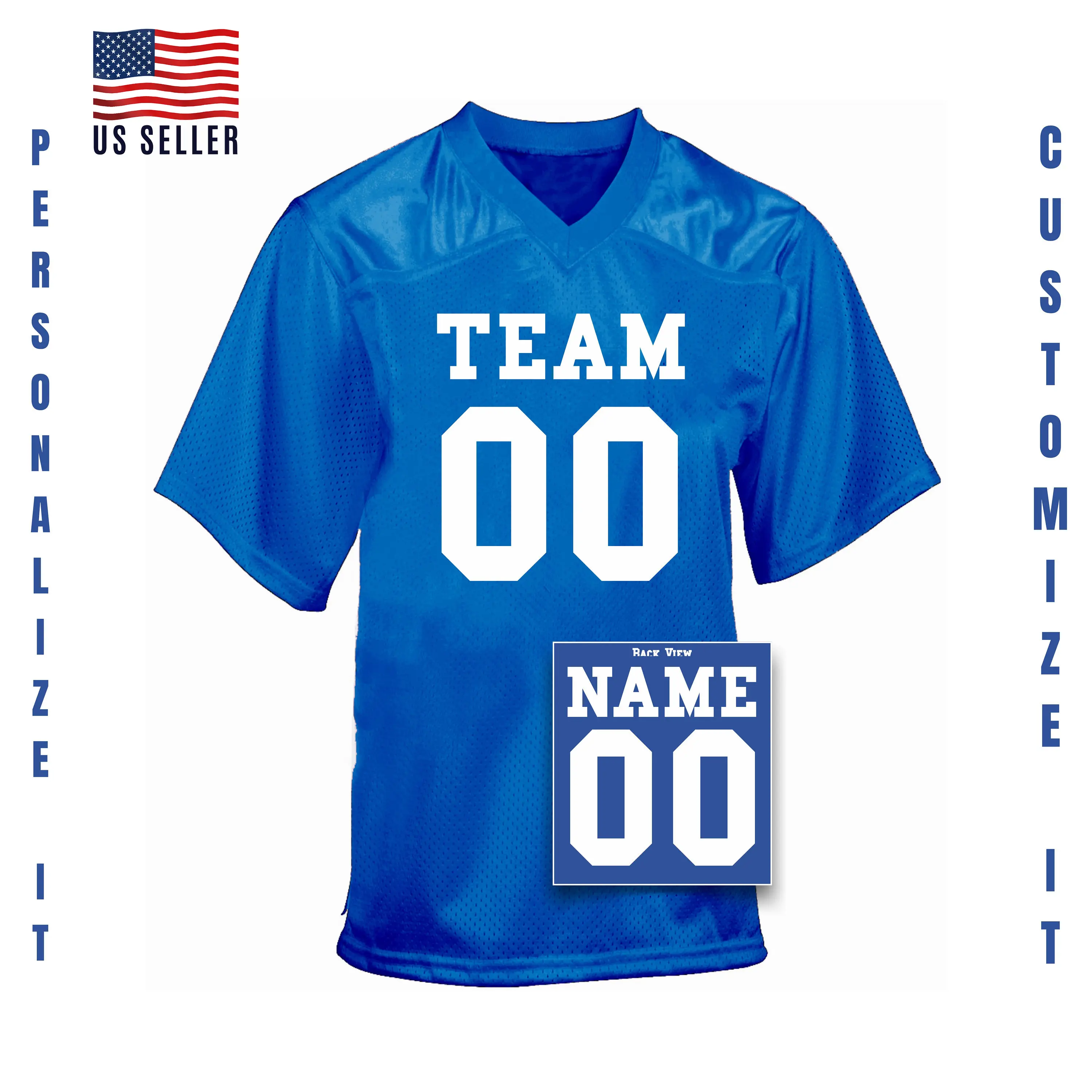 Custom Football Jersey for Adult – Personalized Name and Number Printed White