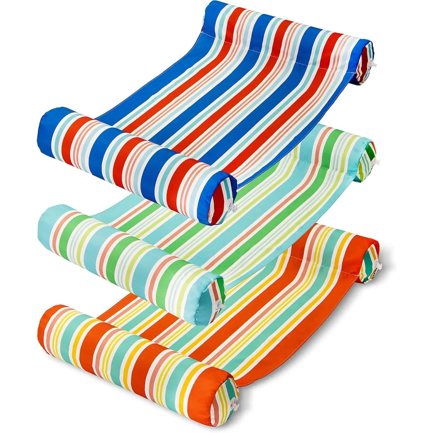 Sloosh 3 Pack 4-in-1 Inflatable Pool Floats - Water Hammock Lounges, Multi-Purpose Swimming Pool Accessories (Saddle, Lounge Chair, Drifter) for Pool, Lake, Outdoor, Beach