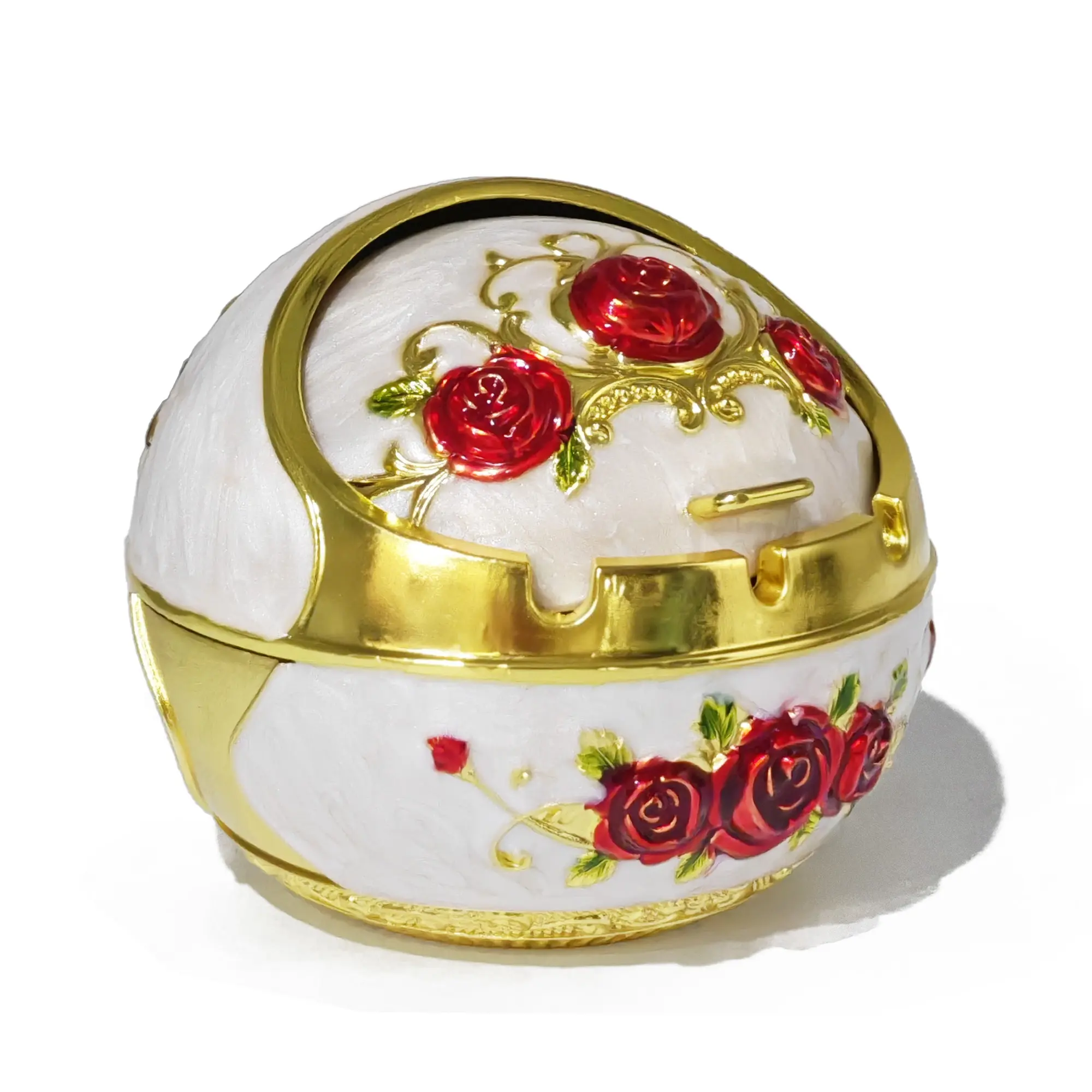 Vintage Peacock-Themed Zinc Alloy Metal Ashtray with Lid - Aluminium-Enhanced, Lightweight, Large Room Decor, Office Stationery Supplies for Work, Portable Bird-Inspired Accessory, Ideal Gift