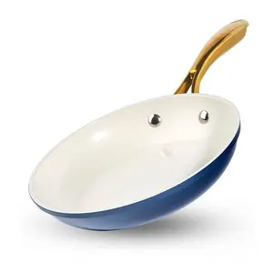 Gotham Steel Navy 12'' Nonstick Fry Pan with Gold Handles