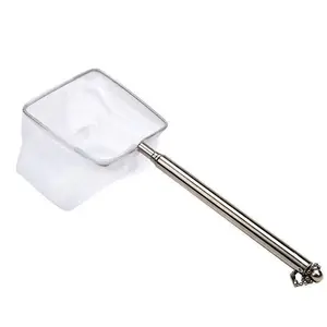 Aquarium Fish Net with Retractable Handle, Fish Tank, Long 5.1-15.4 Inches, Durable Aquarium Cleaning Tool, Easy Grip Design
