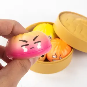 Glitter Dumpling Squishy Toy, Stress Relief Sensory Toy, Colorful Slow Rebound, Steam Basket Design, Perfect for Parties and Gifts