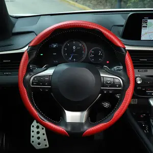 Car Steering Wheel Cover, Automotive Carbon Fiber Matte Second Installation Snap on Steering Wheel Cover, Car Accessories, Anti Slip Car Wheel Cover Protective Cover, Car Steering Wheel Insert Accessories
