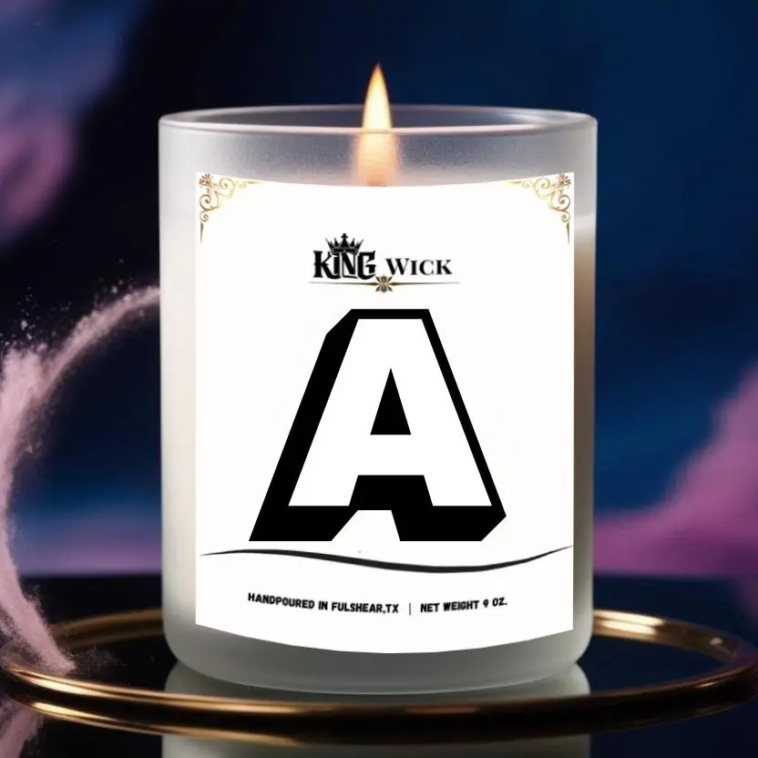 Alphabet Letter Scented Candles by King Wick " Letter A" hande made