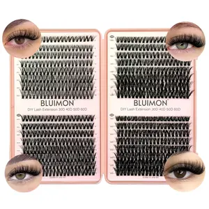 640 Pcs Mixed Length False Eyelashes with Bond and Seal & Remover & Tweezers&Eyelash Curler, Natural Eyelash