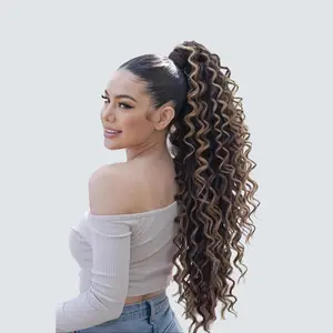 Claw Clip Long Wavy Ponytail Extension 28inch Curly Wave Clip in Hair Extensions Fluffy Natural Looking Synthetic Hairpiece for Women Daily Use