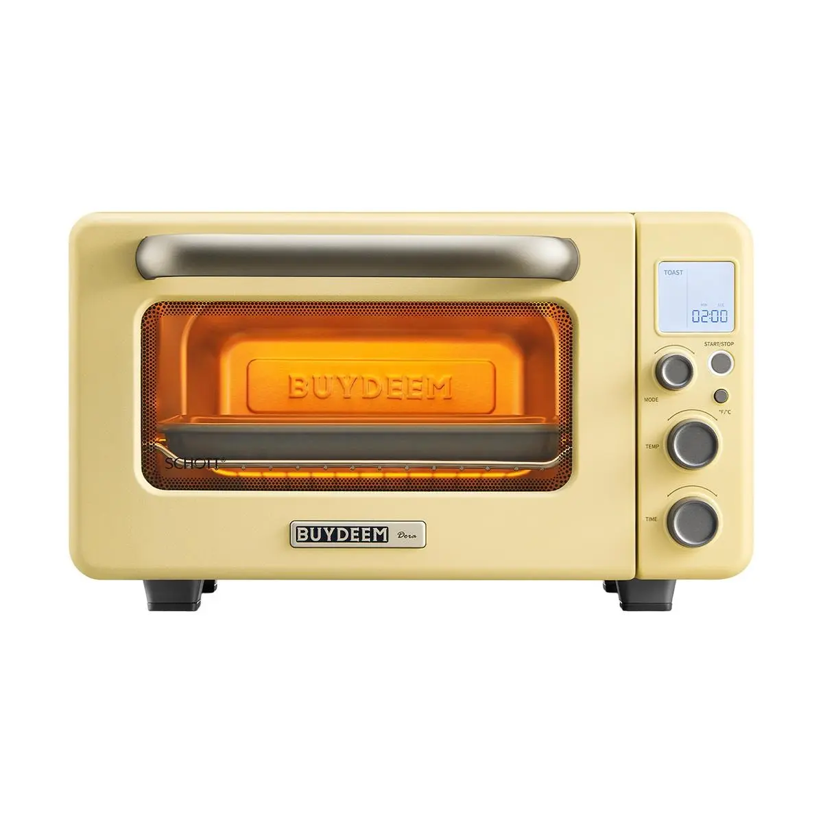 BUYDEEM T10MY 12L Mini Countertop Oven, Air Fryer Toaster Oven with Rotisserie for Roasting Chicken, Baking, Fermenting, 4-in-1 Multi-Function, Compact Design