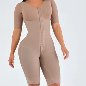 FajasGisell Luxe Bra with Sleeves Women's Shapewear High Compression Garment for Postpartum Recovery & BBL Support with 3 Rows of Hooks & Back Zipper