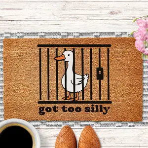 Funny Goose Doormat, "Got Too Silly" Door Mat, Humorous Welcome Mat, Farm Animal Doormat, Silly Gift for Frend, Funny Doormat, Silly Goose