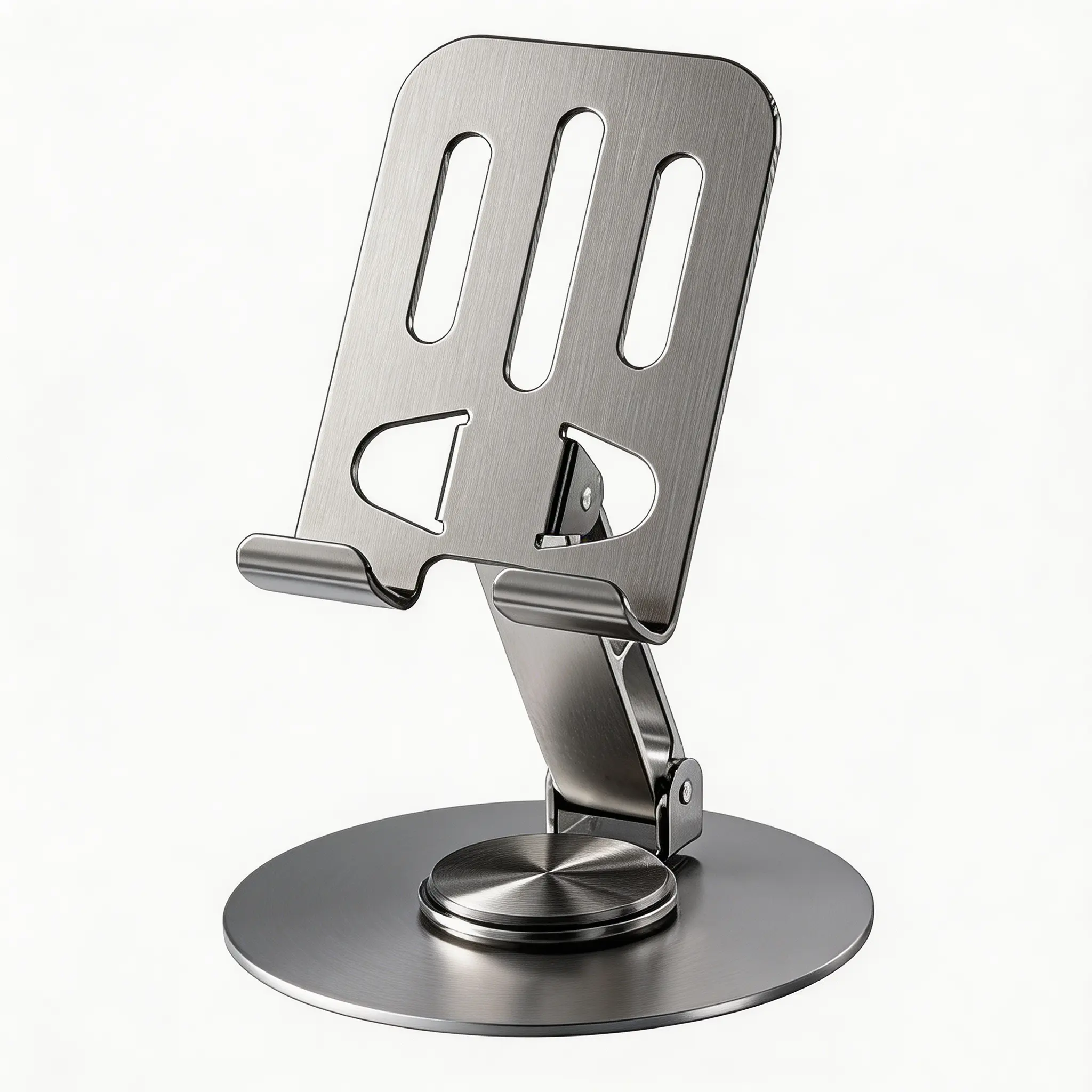 Portable Metal Phone Holder Stand - Adjustable Desk Mount with Adjustable Smartphone Clamp for Mobile Cellphone Tablets, Office Work Accessories, Compact Affordable Electronics Accessory