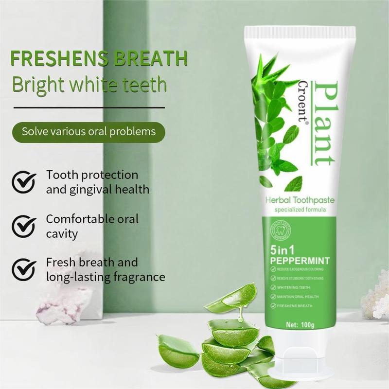 3PCS Herbal Toothpaste Mint-enhanced Formula for Visibly Whiter Fresher Smile Herbal Toothpaste Set for Daily Oral Hygiene
