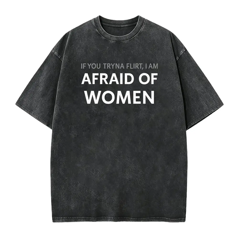 Funny Gym Shirt “Afraid of Women” – Workout Tee for Men – Fitness Humor Shirt – Trendy Gymwear Gift – Sarcastic Quote T-Shirt