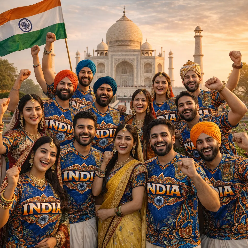 India happiness खुशी - Recycled unisex sports jersey