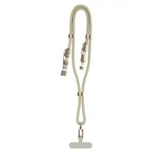 Whomore Mobile phone lanyard,datacable,telescopic hanging neck,crossbody charging cable,four in one 240W barided fast charging cable