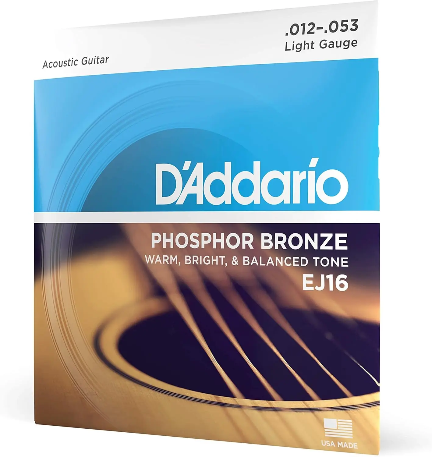 D’Addario EJ16 Phosphor Bronze Acoustic Guitar Strings 12-53