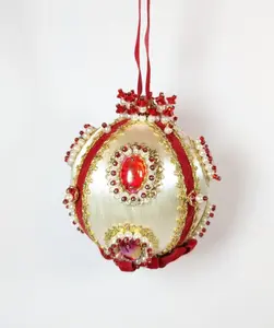 Vintage Beaded Pushpin Christmas Ornament