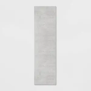 2'x7' Solid Eyelash Woven Shag Runner Rug Cream - Threshold: High Pile, Fade-Resistant, Pet Friendly, Modern Style
