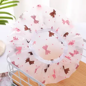 Cute Cartoon Pattern Shower Cap, 1 Count Waterproof Hair Cover, Hair Protection Cap for Women & Girls, Bathroom Supplies for Home & Hotel & Salon