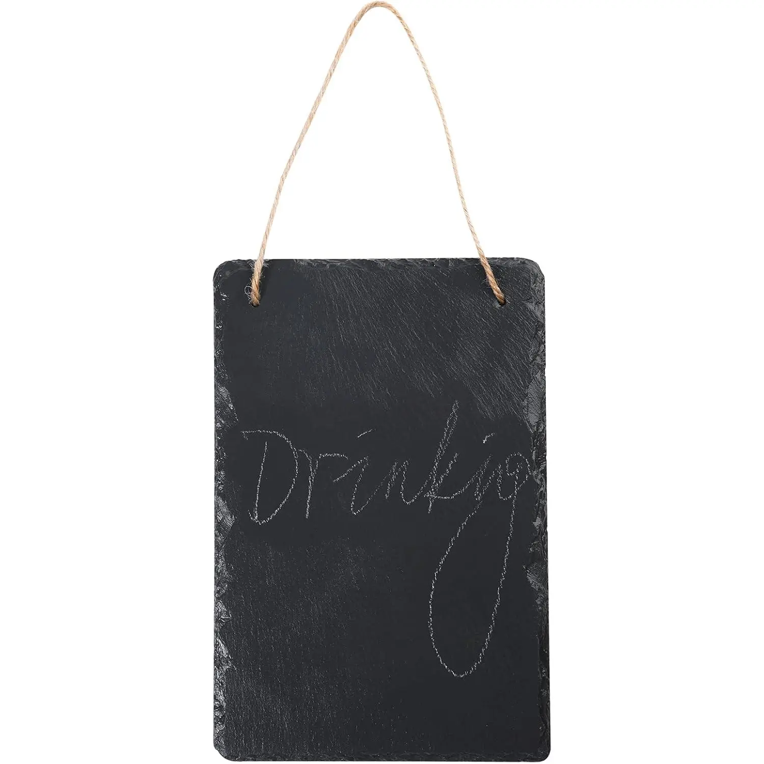 Double-Sided Slate Farmhouse Hanging Chalkboard Sign, 8x12 Inches Black Rustic Wall Decor - Home Supplies for Kitchen, Wedding, Outdoor Garden