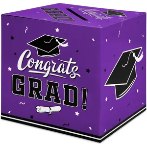 Graduation Party Decorations Graduation Box Graduation Card Box for Graduation  Graduation Party Favors Decor Party Supplies Purple