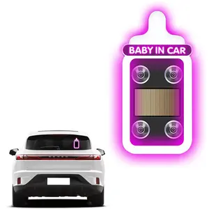 Solar-Powered Car LED Ambiance Lighting, Baby Safety Warning Light, Neon Decorative Lamp for Vehicle Interior, Baby On-Board Alert, Led Car Ambient Light, Led Lights Car, Car Atmosphere Lights