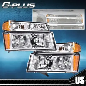 Fit For 2004-2012 GMC Canyon/Chevy Colorado Amber Corner Headlights Lamps G-PLUS