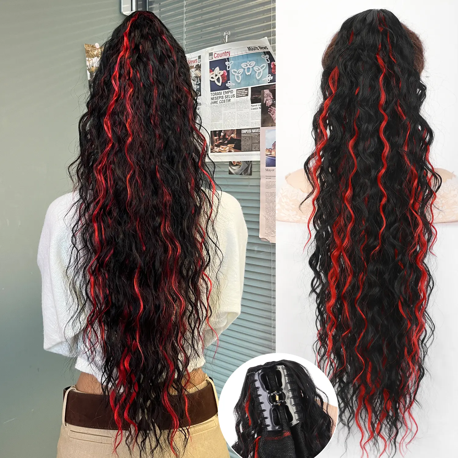 Black with Red Highlight 30IN.