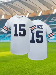 Men's Letter & Number Embroidery Football Jersey, Chicago #15 Breathable Comfortable Rugby Jersey,Unisex Clothing for Games, Training & Casual Wear Athletic Tops, Stylish Jersey, Sports Jersey