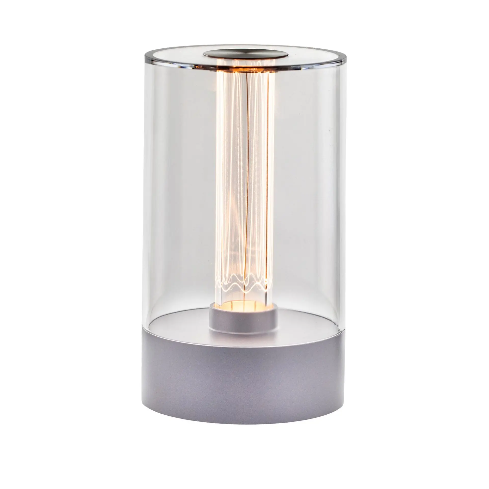 Festive Living Cordless Table Lamp – Rechargeable Touch Control Bedside Lamp, Dimmable Warm White LED Light with USB-C Charging, 1800mAh Battery, Modern Design, Etched Filament-Style Glow
