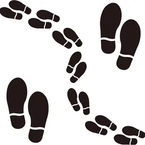 1PC black shoe print sticker.. Self-adhesive and detachable PVC material. Suitable for living room, bedroom, study room decorative wall stickers, Wall Art Stickers. Home decoration. Home living