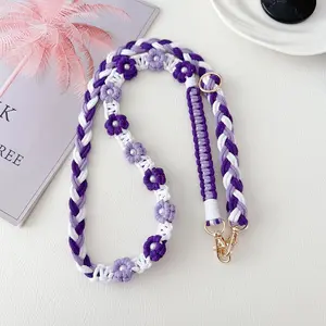 Hand-woven mobile phone lanyard Crossbody mobile phone chain Pearl phone lanyard lanyard Camera neck rope Backpack strap