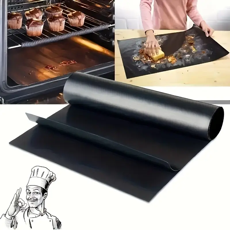 1/2pcs Oven Bottom Liners, Non-stick Reusable Liners, Sheet Pan Liners, Suitable For Electric Ovens, Gas Ovens, Kitchen Accessories, Bakeware, Home Baking Supplies, Keep Ovens Clean, Fiberglass Baking Mat, Oven Mat, BBQ Accessories
