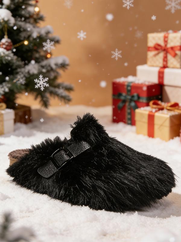 Women Men High-Quality Faux Fur Slippers, Anti-Slip Warm Outdoor Shoes, Casual Fashion Winter Boots, Perfect Gift Choice