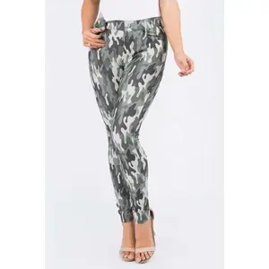 Camouflage 5-Pocket Basic Jeggings - Yelete