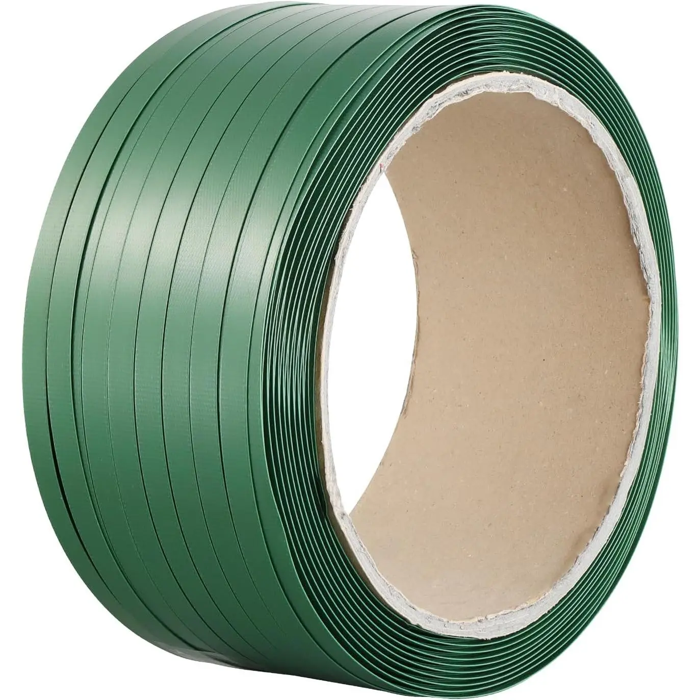 VEVOR Heavy Duty Polyester PET Packaging Strapping Roll, 1000' Length x 0.63" Width x 0.03" Thickness, 992 lbs Break Strength, Safe to Use, Secure Bonding, Smooth Edges, Heat Fusion Pallet Banding Coil, Portable Green Packing Strap