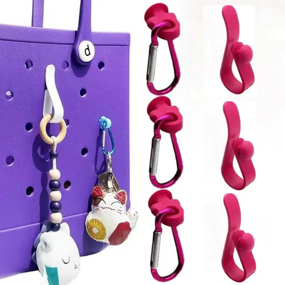 Bag Hole Hooks, 6 Counts/set Hooks for Bogg Bag, Compatible with Bogg Bag All Sizes, Suitable for Key, Sunglasses, Water Bottle, Beach Essentials, Travel Essentials, Purse Accessories, Charms For Purses, Bag Charms, Bag Decoration, Charms For Bags